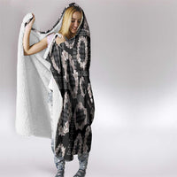 Hawaiian Leis Hooded Blanket Kakau Tattoos and Palaka Pastel Grayscale LT03 - Polynesian Pride