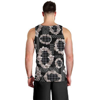 Hawaiian Leis Men Tank Top Kakau Tattoos and Palaka Pastel Grayscale LT03 - Polynesian Pride