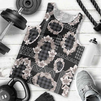 Hawaiian Leis Men Tank Top Kakau Tattoos and Palaka Pastel Grayscale LT03 - Polynesian Pride