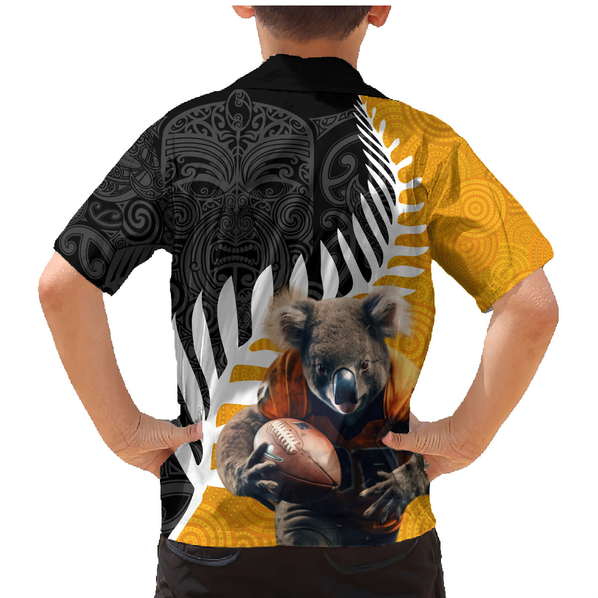 New Zealand and Australia Rugby Family Matching Mermaid Dress and Hawaiian Shirt Koala and Maori Warrior Together LT03 - Polynesian Pride