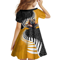 New Zealand and Australia Rugby Family Matching Off Shoulder Maxi Dress and Hawaiian Shirt Koala and Maori Warrior Together LT03 - Polynesian Pride