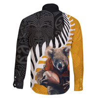 New Zealand and Australia Rugby Family Matching Puletasi and Hawaiian Shirt Koala and Maori Warrior Together LT03 - Polynesian Pride
