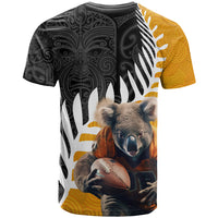 New Zealand and Australia Rugby T Shirt Koala and Maori Warrior Together LT03 - Polynesian Pride