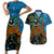 Fiji and Australia Couples Matching Short Sleeve Bodycon Dress and Hawaiian Shirt Palm Tree and Abogirinal Emu