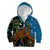 Fiji and Australia Kid Hoodie Palm Tree and Abogirinal Emu