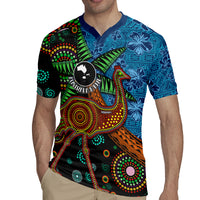 Fiji and Australia Rugby Jersey Palm Tree and Abogirinal Emu