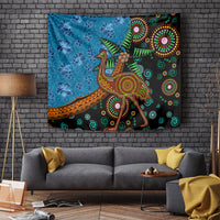 Fiji and Australia Tapestry Palm Tree and Abogirinal Emu