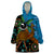 Fiji and Australia Wearable Blanket Hoodie Palm Tree and Abogirinal Emu