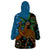 Fiji and Australia Wearable Blanket Hoodie Palm Tree and Abogirinal Emu