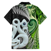 New Zealand Koru Natural Family Matching Puletasi and Hawaiian Shirt Manaia and Silver Fern Maori Pattern LT03 - Polynesian Pride