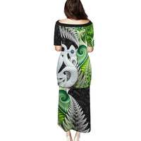 New Zealand Koru Natural Family Matching Puletasi and Hawaiian Shirt Manaia and Silver Fern Maori Pattern LT03 - Polynesian Pride