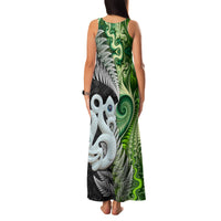 New Zealand Koru Natural Family Matching Tank Maxi Dress and Hawaiian Shirt Manaia and Silver Fern Maori Pattern LT03 - Polynesian Pride