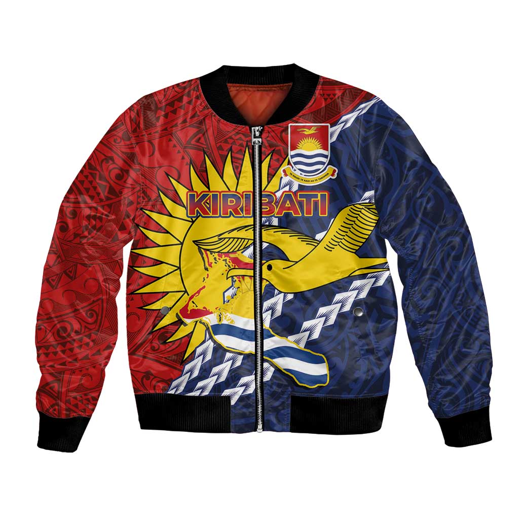 Kiribati Independence Day Bomber Jacket Polynesian and Melanesian Art Tattoo LT03 Unisex Red - Polynesian Pride