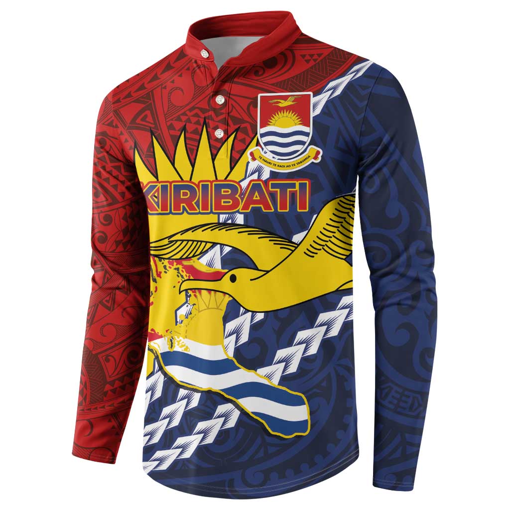 Kiribati Independence Day Button Sweatshirt Polynesian and Melanesian Art Tattoo LT03 - Polynesian Pride