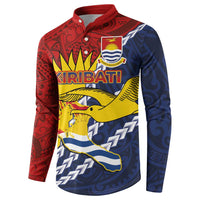 Kiribati Independence Day Button Sweatshirt Polynesian and Melanesian Art Tattoo LT03 - Polynesian Pride