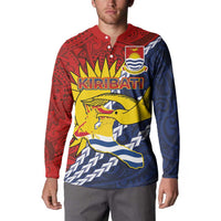Kiribati Independence Day Button Sweatshirt Polynesian and Melanesian Art Tattoo LT03 - Polynesian Pride