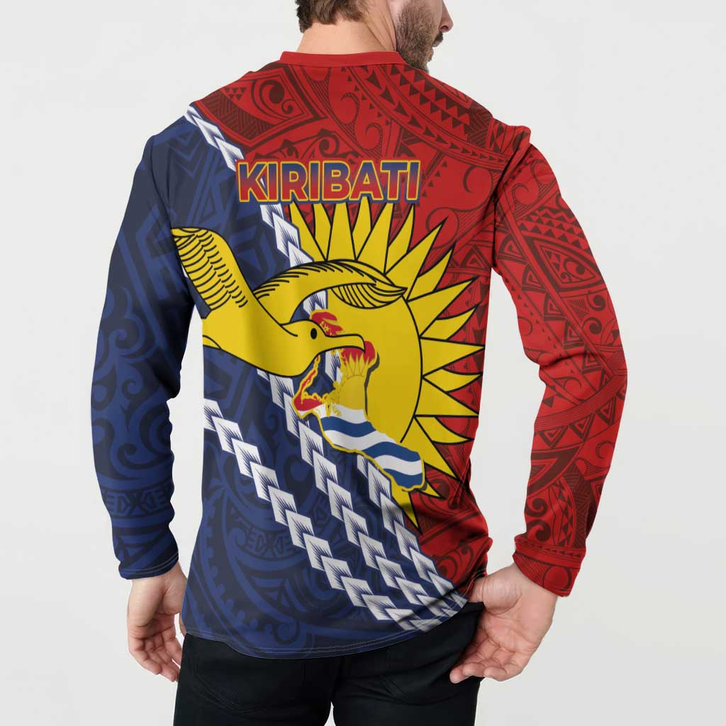 Kiribati Independence Day Button Sweatshirt Polynesian and Melanesian Art Tattoo LT03 - Polynesian Pride