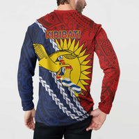 Kiribati Independence Day Button Sweatshirt Polynesian and Melanesian Art Tattoo LT03 - Polynesian Pride