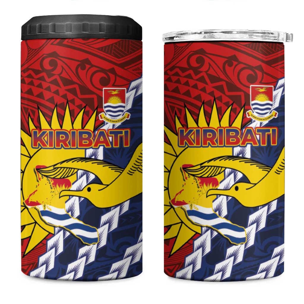 Kiribati Independence Day 4 in 1 Can Cooler Tumbler Polynesian and Melanesian Art Tattoo LT03 One Size: 16 oz Red - Polynesian Pride