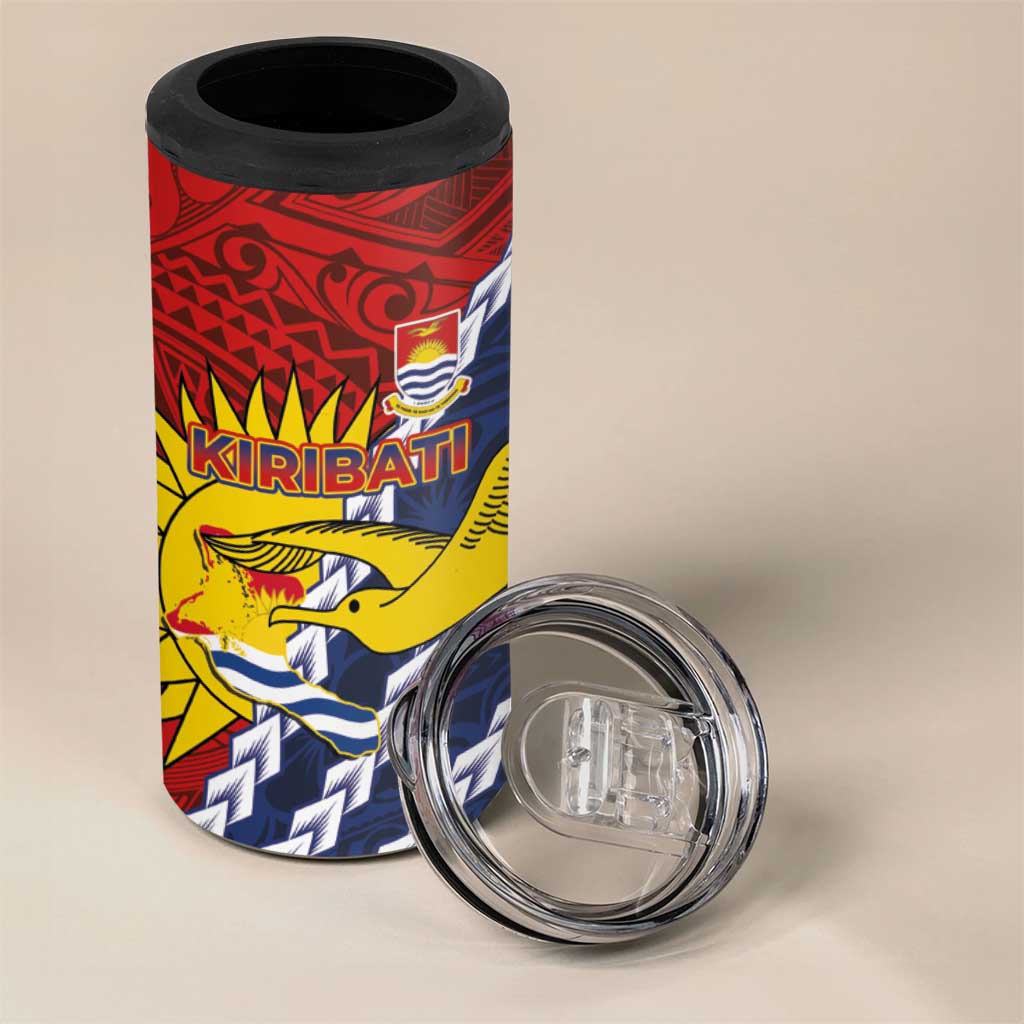 Kiribati Independence Day 4 in 1 Can Cooler Tumbler Polynesian and Melanesian Art Tattoo LT03 - Polynesian Pride