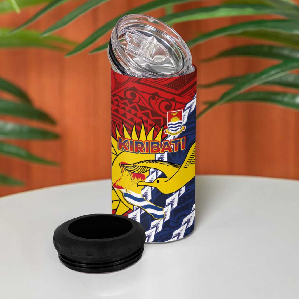 Kiribati Independence Day 4 in 1 Can Cooler Tumbler Polynesian and Melanesian Art Tattoo LT03 - Polynesian Pride