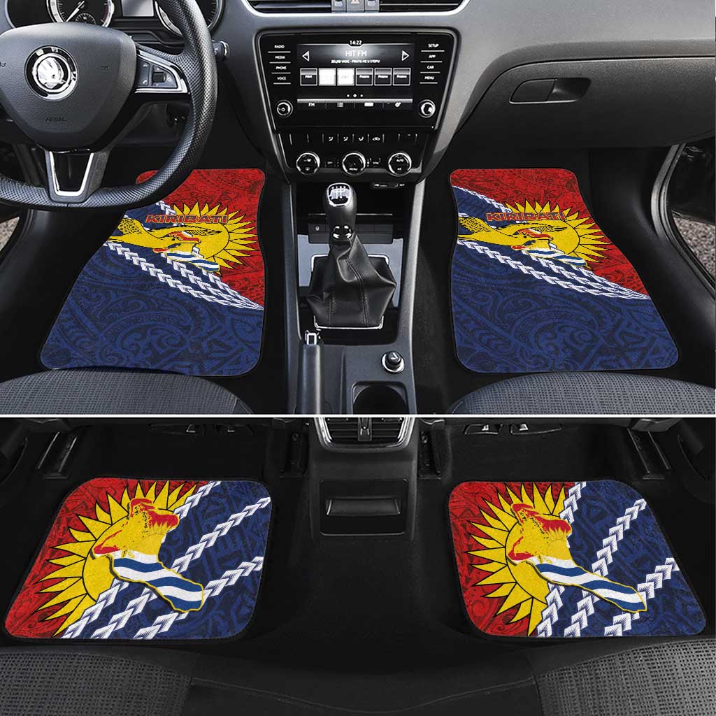 Kiribati Independence Day Car Mats Polynesian and Melanesian Art Tattoo LT03 Set 4pcs Red - Polynesian Pride