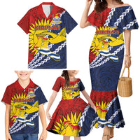 Kiribati Independence Day Family Matching Mermaid Dress and Hawaiian Shirt Polynesian and Melanesian Art Tattoo LT03 - Polynesian Pride
