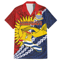 Kiribati Independence Day Family Matching Short Sleeve Bodycon Dress and Hawaiian Shirt Polynesian and Melanesian Art Tattoo LT03 Dad's Shirt - Short Sleeve Red - Polynesian Pride