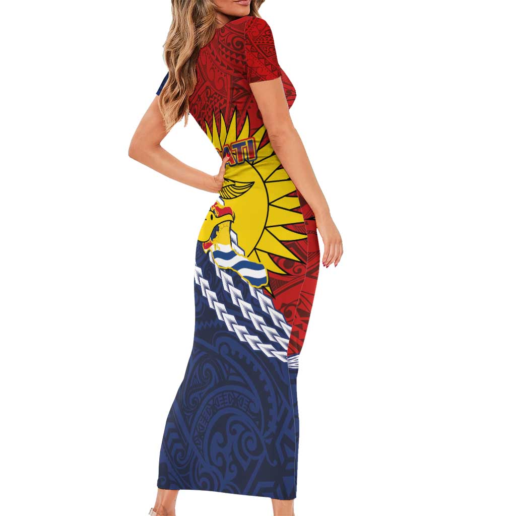 Kiribati Independence Day Family Matching Short Sleeve Bodycon Dress and Hawaiian Shirt Polynesian and Melanesian Art Tattoo LT03 - Polynesian Pride