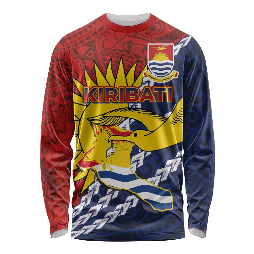Kiribati Independence Day Long Sleeve Shirt Polynesian and Melanesian Art Tattoo LT03 Unisex Red - Polynesian Pride
