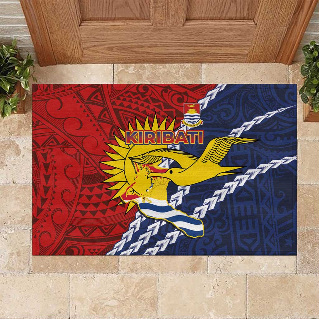 Kiribati Independence Day Rubber Doormat Polynesian and Melanesian Art Tattoo LT03 Red - Polynesian Pride