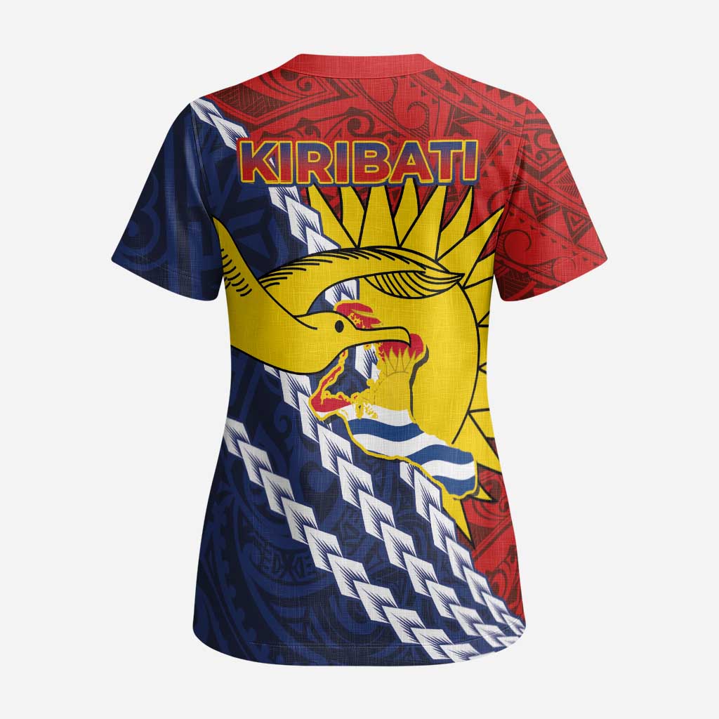 Kiribati Independence Day Scrub Top Polynesian and Melanesian Art Tattoo - Polynesian Pride