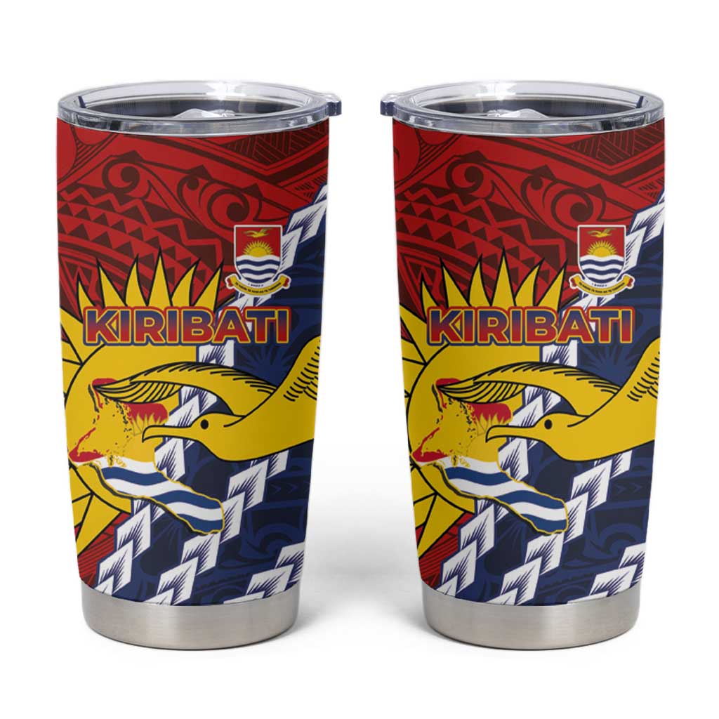 Kiribati Independence Day Tumbler Cup Polynesian and Melanesian Art Tattoo LT03 Red - Polynesian Pride