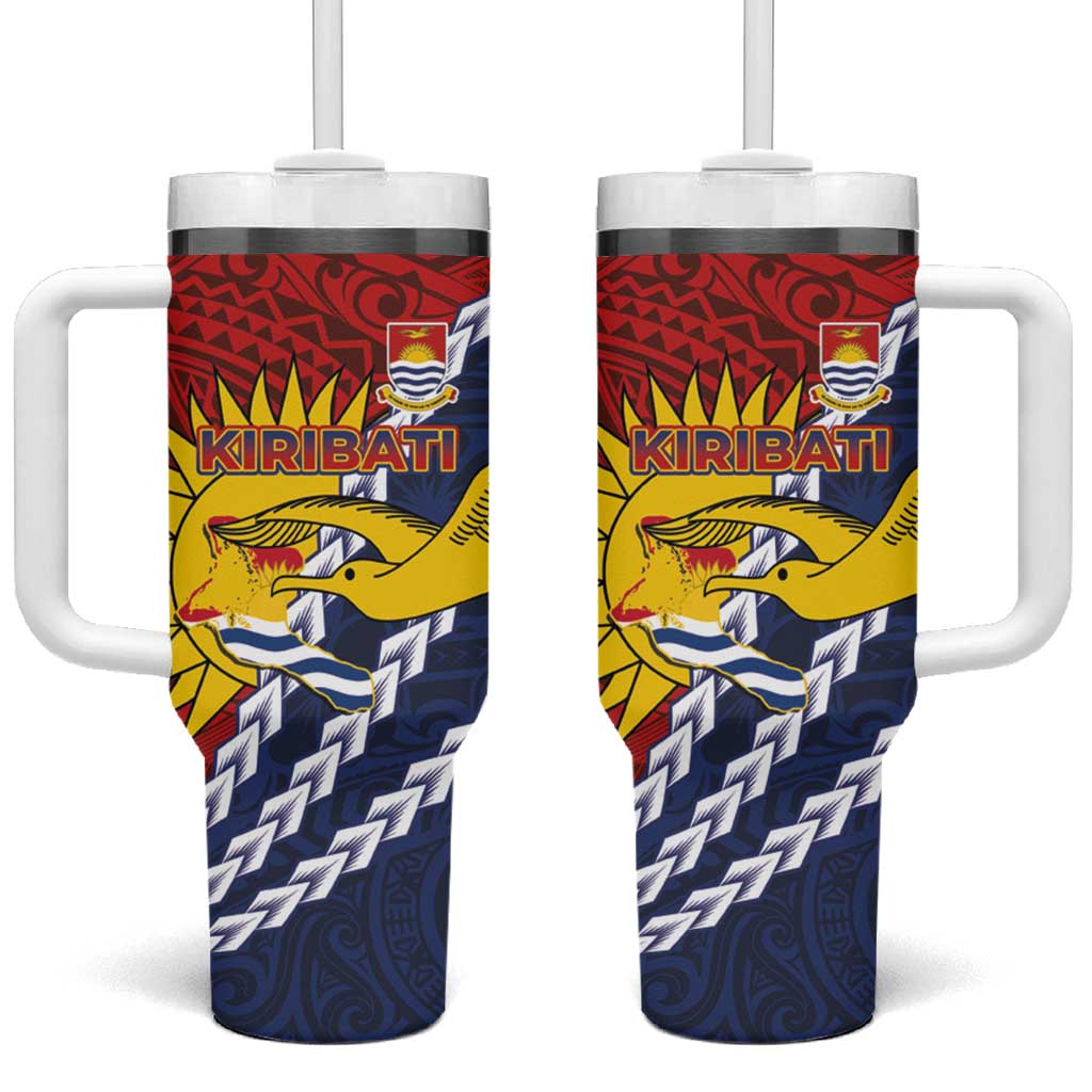 Kiribati Independence Day Tumbler With Handle Polynesian and Melanesian Art Tattoo LT03 One Size: 40 oz Red - Polynesian Pride