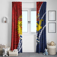 Kiribati Independence Day Window Curtain Polynesian and Melanesian Art Tattoo LT03 - Polynesian Pride