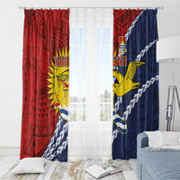 Kiribati Independence Day Window Curtain Polynesian and Melanesian Art Tattoo LT03 - Polynesian Pride