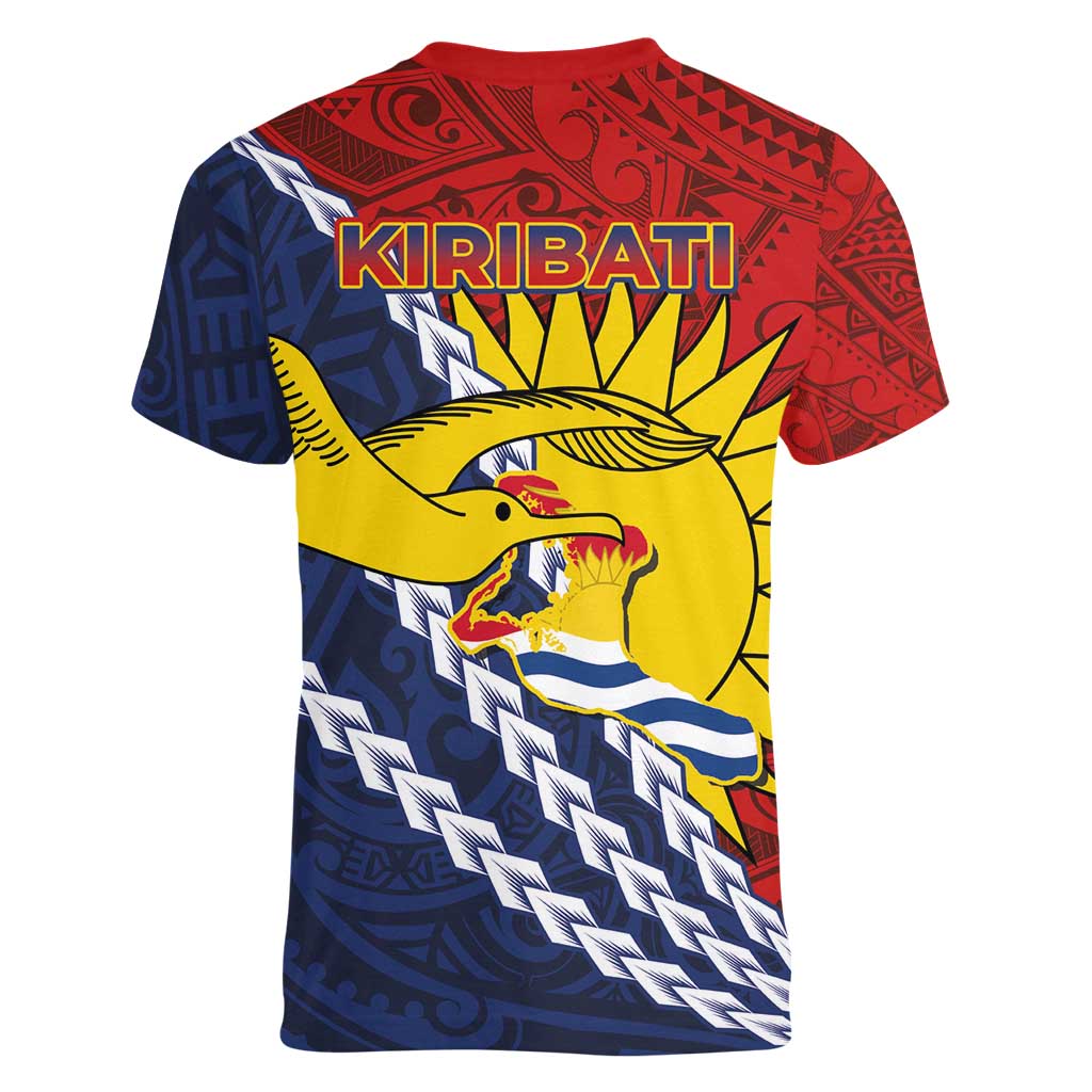 Kiribati Independence Day Women V-Neck T-Shirt Polynesian and Melanesian Art Tattoo LT03 - Polynesian Pride