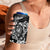 Guam Dolphins Tribal Tattoo 4 in 1 Can Cooler Tumbler Polynesian Art and Tropical Flower Grayscale