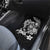 Guam Dolphins Tribal Tattoo Car Mats Polynesian Art and Tropical Flower Grayscale