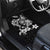 Guam Dolphins Tribal Tattoo Car Mats Polynesian Art and Tropical Flower Grayscale