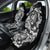 Guam Dolphins Tribal Tattoo Car Seat Cover Polynesian Art and Tropical Flower Grayscale