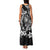 Guam Dolphins Tribal Tattoo Family Matching Tank Maxi Dress and Hawaiian Shirt Polynesian Art and Tropical Flower Grayscale