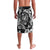 Guam Dolphins Tribal Tattoo Lavalava Polynesian Art and Tropical Flower Grayscale