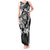 Guam Dolphins Tribal Tattoo Tank Maxi Dress Polynesian Art and Tropical Flower Grayscale
