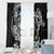 Guam Dolphins Tribal Tattoo Window Curtain Polynesian Art and Tropical Flower Grayscale