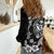 Guam Dolphins Tribal Tattoo Women Casual Shirt Polynesian Art and Tropical Flower Grayscale