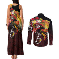 Papua New Guinea 2025 Couples Matching Tank Maxi Dress and Long Sleeve Button Shirt 50th Independence Day Anniversary LT03 - Polynesian Pride