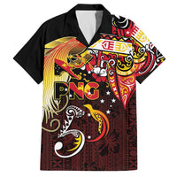 Papua New Guinea 2025 Family Matching Off The Shoulder Long Sleeve Dress and Hawaiian Shirt 50th Independence Day Anniversary LT03 Dad's Shirt - Short Sleeve Red - Polynesian Pride