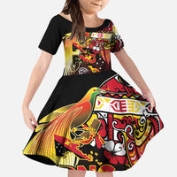 Papua New Guinea 2025 Family Matching Short Sleeve Bodycon Dress and Hawaiian Shirt 50th Independence Day Anniversary LT03 Daughter's Dress Red - Polynesian Pride