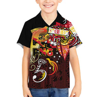Papua New Guinea 2025 Family Matching Short Sleeve Bodycon Dress and Hawaiian Shirt 50th Independence Day Anniversary LT03 Son's Shirt Red - Polynesian Pride